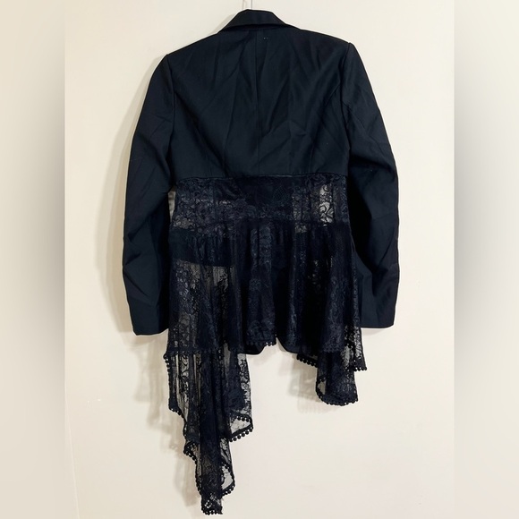 LILLY'S KLOSET Asymmetrical Lace Cut Out Fairy Goth Alternative Blazer Size M - Picture 2 of 12